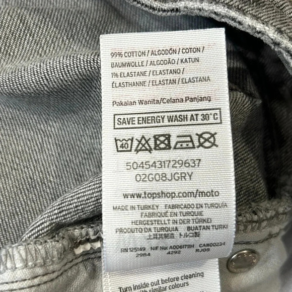 Topshop Moto Raw Hem Straight Jeans Size 28 - Picture 9 of 9